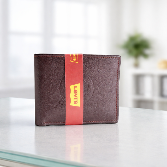 Levi’s Brown Leather Bi-Fold Wallet for Men