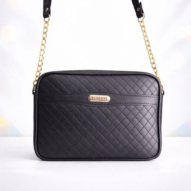 Premium Quilted Black Chain Sling Bag for Women