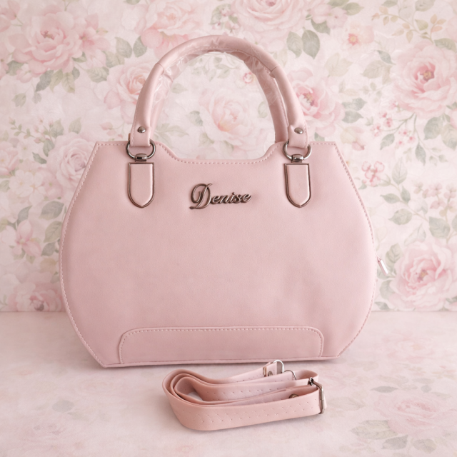 Denise Blush Pink Structured Handbag with Sling Strap