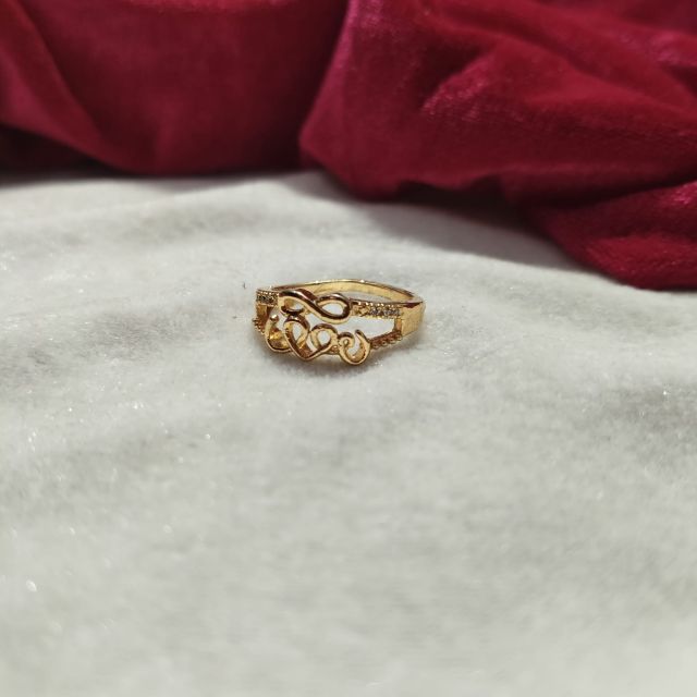Gold Plated Infinity Love AD Designer Ring
