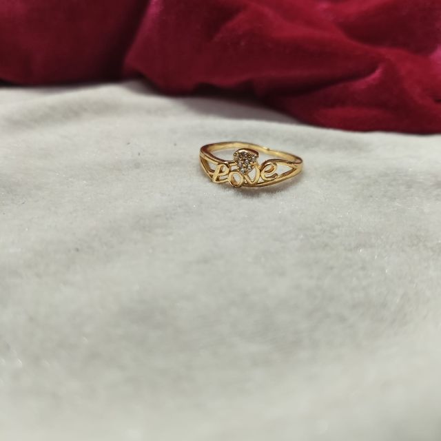 Gold Plated Love AD Stone Designer Ring