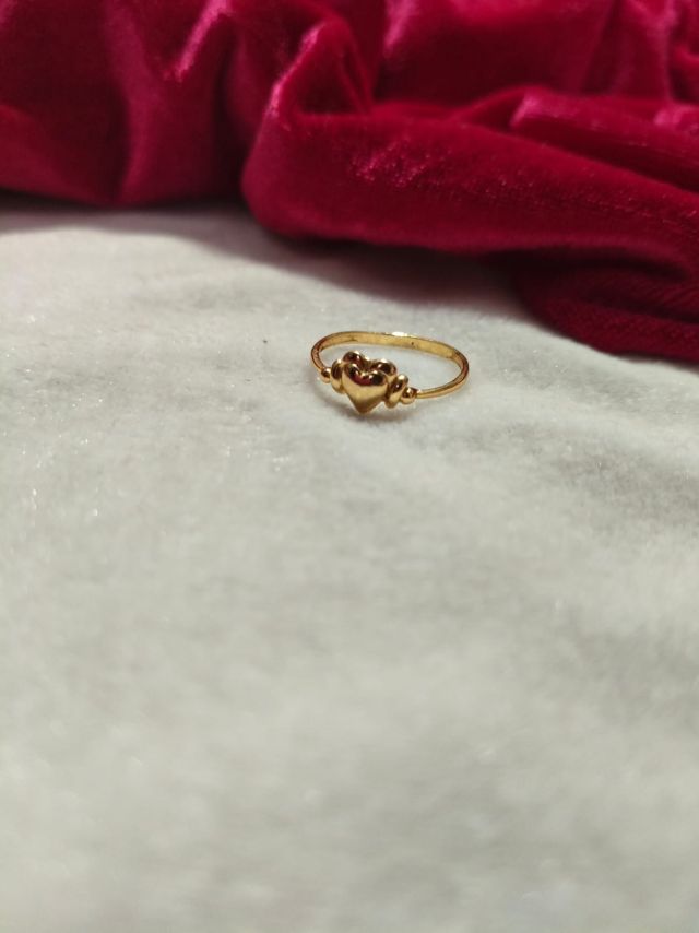 Cute Heart Bubble Design Gold Ring for Women