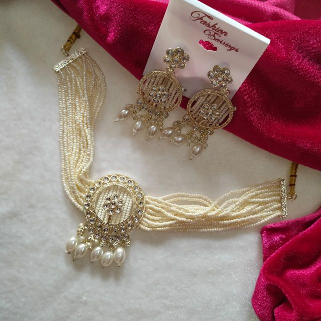 Royal Pearl Kundan Party Wear Choker Set