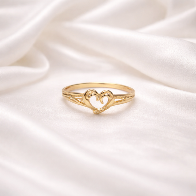 Gold Open Heart Minimalist Ring