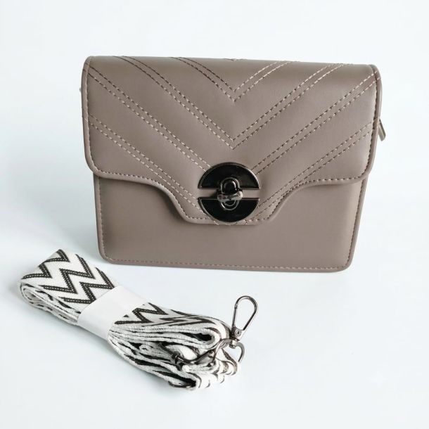Elegant Grey Quilted Sling Bag for Women